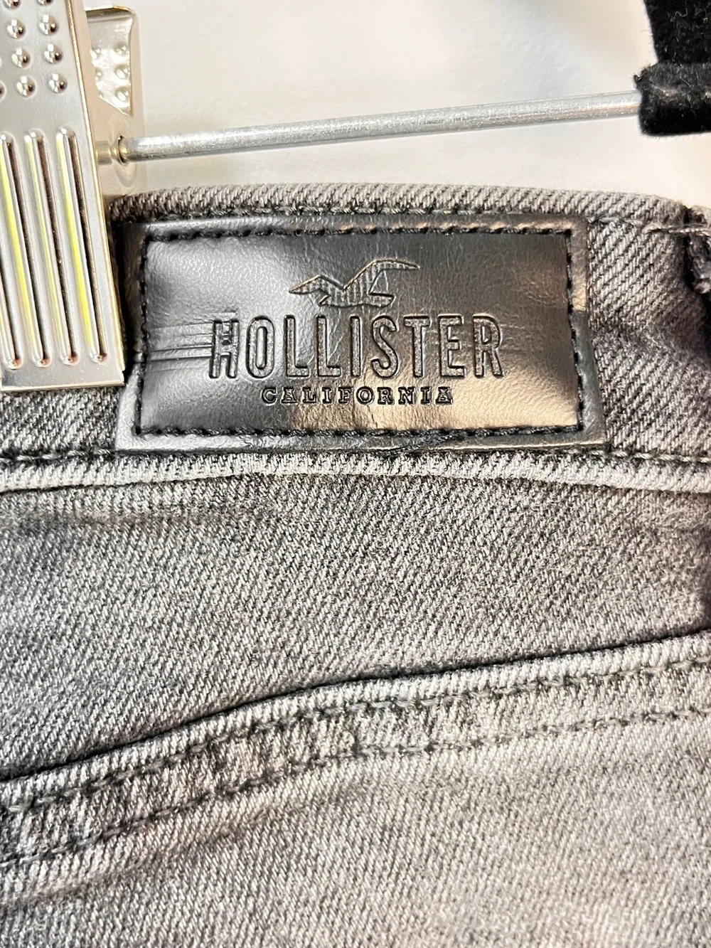 Hollister Two-Tone Black and Gray Split Jeans